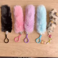 ファーキーホルダー 5点セット バッグチャーム