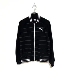 PUMA 長袖　ブルゾン　メンズ　Mサイズ　黒　ボーダー　ジップアップ　春夏