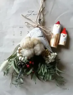 ナチュラルスワッグ　ドライフラワー　cottonが可愛い