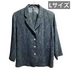 シアーテーラードジャケット　ダークグレー　7分袖　Lサイズ