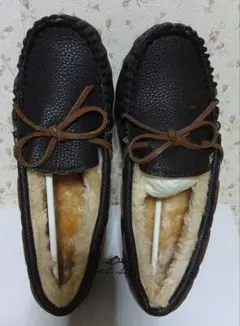 ズーティー ダークブラウン レザー モカシン シューズ