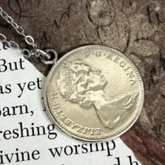 ヴィンテージ コイン ネックレス 1975年 エリザベス2世 カナダ シルバー