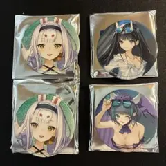 アズールレーン 描き起こしイラスト 水着ver. 缶バッジ 4点セット