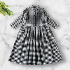 サニークラウズ ponさん ギンガムチェック ワンピース Lサイズ