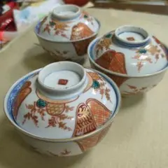 伊万里 染付 蓋付き茶碗 6客 飯碗 梅 レトロ アンティーク 春 伊万里 染付 蓋付き茶碗 6客 飯碗 梅 レトロ アンティーク 春 夏