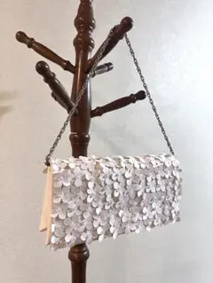 anatelier パーティバッグ　フラワービーズ　アイボリー