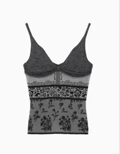 マメクロゴウチFloral Jacquard Knit Camisole Topのサムネイル
