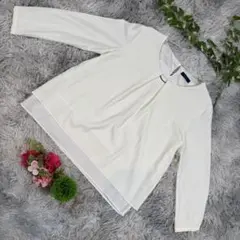 ✨a.v.v✨サイズM レディース長袖シャツ アイボリー 長袖シャツ タック付き