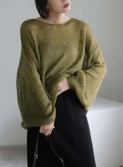 select MOCA モヘアタッチローゲージシアープルオーバー