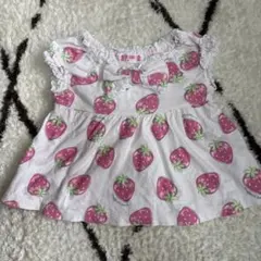 MezzoPiano メゾピアノ ワンピース いちご柄 80