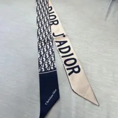 yuchan様専用】ChristianDior ロゴ入りスカーフ ネイビー - メルカリ