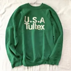 【タルテックス】トレーナー 裏起毛 綿混 プリントロゴ クルーネック 長袖 L