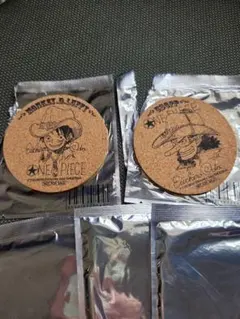 『非売品』ONE PIECE コルクコースター 4種+未開封5枚 計9枚セットのサムネイル