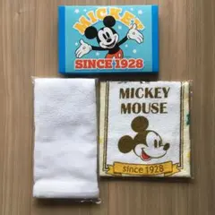 新品　ミッキーマウス ハンディタオル×2　粗品フェイスタオル×1 3枚セット