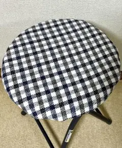 丸椅子カバー　チェック柄