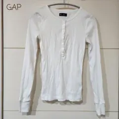 GAP　モダンリブヘンリーネックTシャツ　XS　オフホワイト