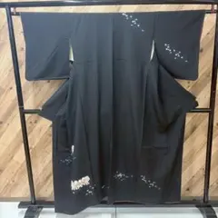 12 黒地 付け下げ 訪問着 楓文様 袷 正絹のサムネイル