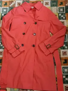 KUMIKYOKU　トレンチコート　春先行　サーモンピンク　　M　 オンワード