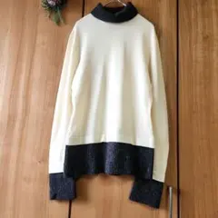 ☘️【ナルシソ・ロドリゲス】カシミヤ ウール タートルネック 長袖 切替 ニット