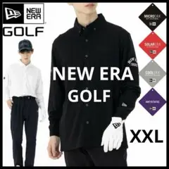 【美品】NEW ERA 長袖 ポロシャツ ゴルフシャツ レアサイズ XXL 黒