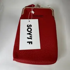 【新品タグ付き】レッド がま口ミニショルダーバッグ 2way