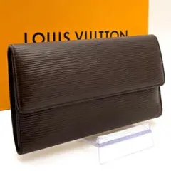 【美品】ルイヴィトン エピ ポルトトレゾール インターナショナル ブラウン