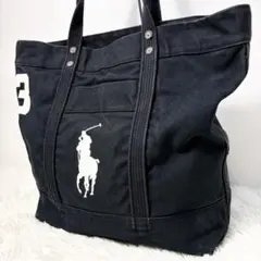 Polo Ralph Lauren トートバッグ キャンバス 黒 ビッグポニーのサムネイル