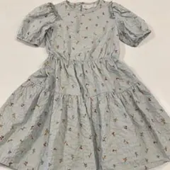 ZARA kids 花柄 半袖ワンピース ミントグリーン　サイズ７ 120㎝のサムネイル