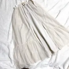 3Way リエンダ ベージュ レイヤード チュール M フレア ロング