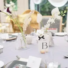 パール・リボン付きテーブルナンバーＡ〜Lテーブル スタンド(12個)まとめ売り