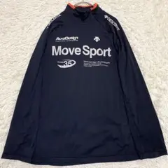 【美品✨】デサント モックネック 長袖シャツ 紺 L