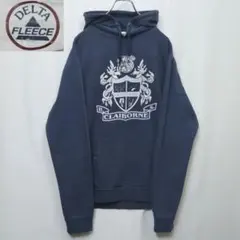 【DELTA】 CLAIBORNE パーカー ネイビーL 薄手 輸入 古着