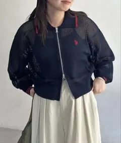 U.S. POLO ASSN. CPCM 襟付きメッシュカーディガンのサムネイル