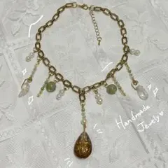 緑 フェアリーグランジネックレス【ハンドメイド】