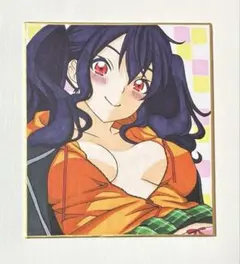 手描きイラスト オリジナル 女の子 制服 アナログ 色紙