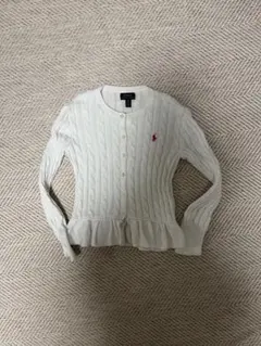 ラルフローレン ペプラムカーディガン白7歳用