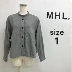 2024SS MHL. コットンラミーポプリンシャツ バンドカラー 1のサムネイル