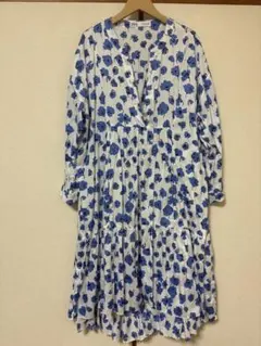 ZARA 花柄長袖ロングワンピース XS