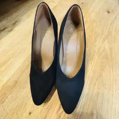 ROPE PICNIC PASSAGE パンプス 黒 スエード調フォーマル23㎝