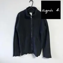 仏製】アニエスベーオム リブカラー ジップブルゾン コットン 黒 2
