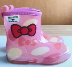ハローキティ レインブーツ 長靴 ピンク 水玉 ドット柄　15cm　女の子のサムネイル