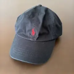 ★POLO ラルフローレン★ 黒 キャップ 赤ロゴ