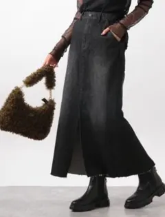 バンヤードストーム★ほぼ未使用★デニムタイトスカートブラック0サイズ