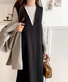 classicalelf ポケット付Vネックワンピース