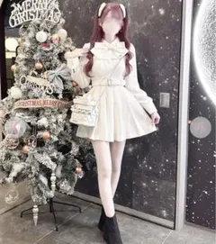 ビッグリボンツイードプリーツワンピース ハニーミュウ HoneyMew