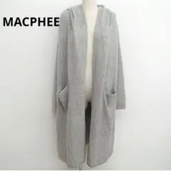 MACPHEE カシミヤ混　フーディー ロングカーディガン グレージュ S