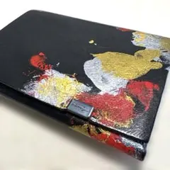 所作 ショートウォレット 二つ折り財布 金魚 金 赤 黒 牛革