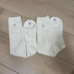 組曲　ハイソックス　アイボリー　靴下 22-24cm 2足セット