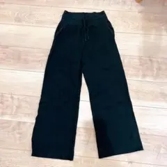 UNIQLO ウォッシャブルニットリブパンツ　丈長め ブラック　Lサイズ