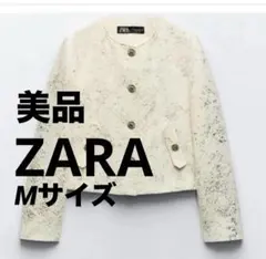 【美品】ZARA クロップドフォイルジャケット ツイードジャケット 春アウター